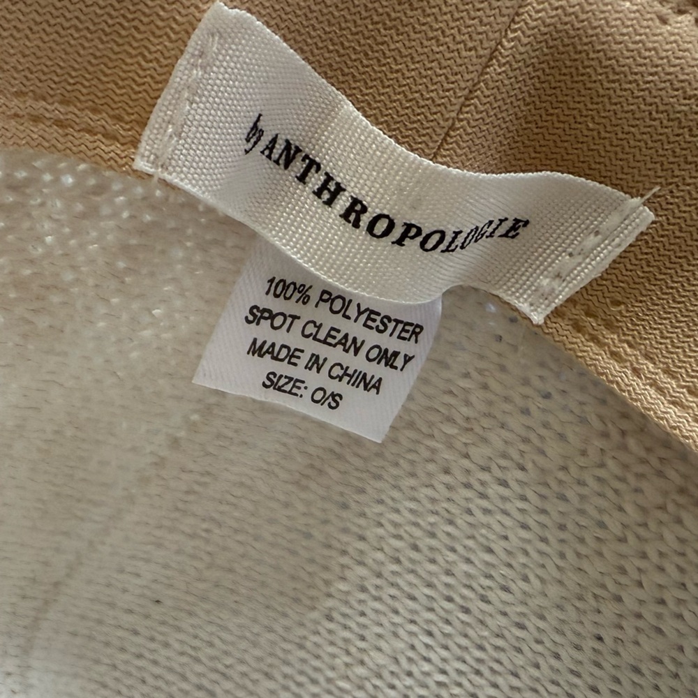 ANTHROPOLOGY ladies, cream colored hat with leather trim NWOT - Picture 4 of 9